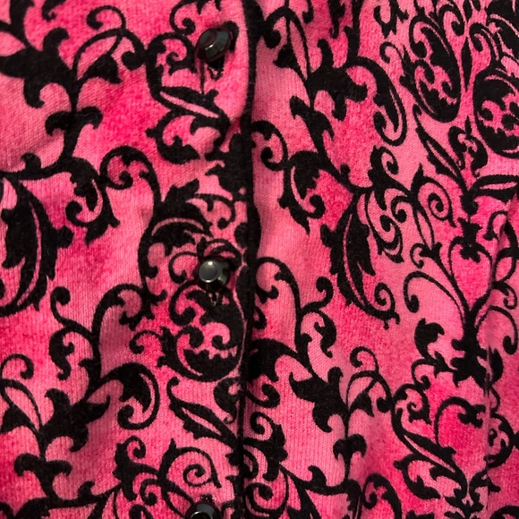 Jones New York Pink and Black Patterned Cardigan - Picture 7 of 9